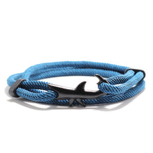 Load image into Gallery viewer, Nylon Rope Chain Luxury Bracelets For Women And Men Ocean Shark Charm Bracelet Popular Jewelry Anchor Bracelet Style
