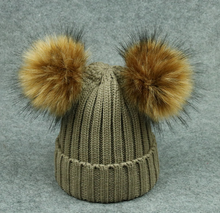 Load image into Gallery viewer, Modern Trend Children's Winter Toddler Baby Kids hat Cap With Two Double Pompom Ears Funny Hat