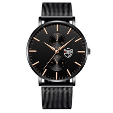 将图片加载到图库查看器,Black 3Bar Watch Men Women'S Watches Ladies Watch With Crystals Fashion Stainless Steel Band Comfortable Wristwatch