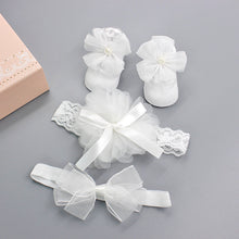 Load image into Gallery viewer, Flower Baby Girl Headband Socks Set Shoes With Crown Bows Newborn Headbands For Girls Turban Baby Hair Accessories