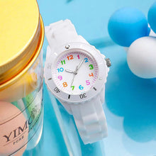 Load image into Gallery viewer, Kids Quartz Watches 50M Waterproof Analog Wristwatches Jelly Clock Students Watch Children PU Band Watch Childrens Analog Wrist Watch With Protective Design Simple Watch For Girls And Boys