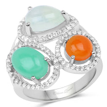 Load image into Gallery viewer, 4.82 Carat Genuine Multi Stone .925 Sterling Silver Ring