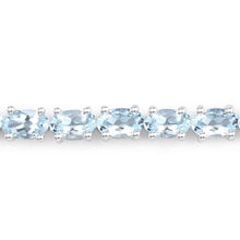 Load image into Gallery viewer, 2.20 Carat Genuine Aquamarine .925 Sterling Silver Bracelet