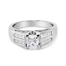 Load image into Gallery viewer, 14K White Gold 1 1/4 Cttw Princess Cut Diamond Channel Set Engagement Ring (H-I Color, SI1-SI2 Clarity) - Ring Size 7