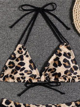Load image into Gallery viewer, Sunset Bloom 2-Piece Triangle Bikini Set for Women – Vibrant Random Floral Print Halter Neck Swimsuit with Tie-Back Tie-Side Bottoms & High Cut Legs – Women's High-Stretch Swimwear for Summer Beach Escapes