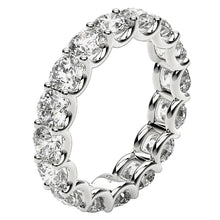 Load image into Gallery viewer, Round Cut Lab Grown Diamond Eternity Ring in 14k White Gold (4 cttw FG/VS2)