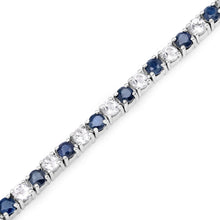 Load image into Gallery viewer, 6.87 ct. t.w. Blue Sapphire and White Topaz Bracelet in Sterling Silver