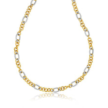 Load image into Gallery viewer, 14k Two-Tone Round and Cable Style Link Necklace