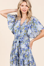 将图片加载到图库查看器,New Summer Floral Tie Waist Flutter Sleeve Tiered Dress For Women – Feminine, Elegant, Cheerful, Bohemian Chic, Flowy & Graceful