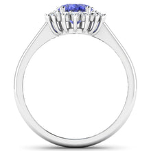 Load image into Gallery viewer, 1.92 Carat Genuine Tanzanite and White Diamond 14K White Gold Ring