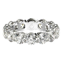 Load image into Gallery viewer, Round Cut Lab Grown Diamond Eternity Ring in 14k White Gold (6 cttw FG/VS2)