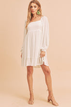 Load image into Gallery viewer, Ruffled Hem Square Neck Balloon Sleeve Mini Dress β Trendy, Feminine & Fashion-Forward Dress for Stylish Occasions