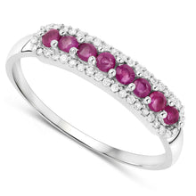 Load image into Gallery viewer, 0.47 Carat Genuine Ruby and White Diamond 14K White Gold Ring