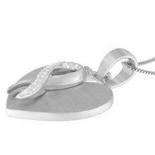 Load image into Gallery viewer, .925 Sterling Silver 1/10 cttw Diamond Heart Pendant Necklace (H-I, I1-I2)