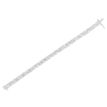 将图片加载到图库查看器,.925 Sterling Silver 1.0 Cttw Round-Brilliant and Baguette Cut Diamond Miracle-Set X-Link 7" Tennis Bracelet (I-J Color, I2-I3 Clarity)