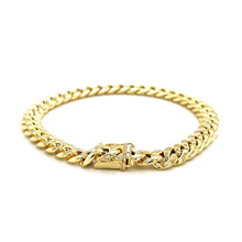 将图片加载到图库查看器,10k Yellow Gold Semi Solid Miami Cuban Bracelet (7.20 mm)