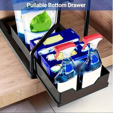 将图片加载到图库查看器,2-Piece Under Sink Organizer with Sliding Shelves – Multi-Purpose Storage Rack