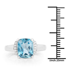 Load image into Gallery viewer, 3.55 Carat Genuine London Blue Topaz & White Topaz .925 Sterling Silver Ring