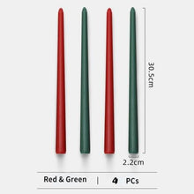Load image into Gallery viewer, 4pc Unscented 12" Candles Colored Long Stick Candle Smokeless Home Wedding Centerpiece Birthday Candle Tall Taper Candles Dripless Unscented Dinner Candle Paraffin Wax Candles