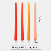 Load image into Gallery viewer, 4pc Unscented 12" Candles Colored Long Stick Candle Smokeless Home Wedding Centerpiece Birthday Candle Tall Taper Candles Dripless Unscented Dinner Candle Paraffin Wax Candles