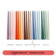 Load image into Gallery viewer, 4pc Unscented 12" Candles Colored Long Stick Candle Smokeless Home Wedding Centerpiece Birthday Candle Tall Taper Candles Dripless Unscented Dinner Candle Paraffin Wax Candles