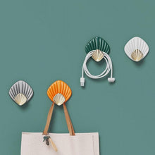 将图片加载到图库查看器,4pcs Creative Shell Shape Wall Hanging Hook Punch-free Strong Adhesive Hook Bathroom Kitchen Wall-mounted Seamless Sticky Hook Shell Hook Non-Punching Strong Adhesive Adhesive Hook Bearing Door Behind Wall Bathroom Kitchen Key Holder