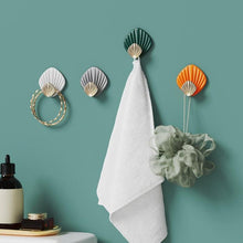 将图片加载到图库查看器,4pcs Creative Shell Shape Wall Hanging Hook Punch-free Strong Adhesive Hook Bathroom Kitchen Wall-mounted Seamless Sticky Hook Shell Hook Non-Punching Strong Adhesive Adhesive Hook Bearing Door Behind Wall Bathroom Kitchen Key Holder