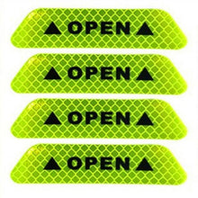 Load image into Gallery viewer, 4Pcs/Set Car Door Stickers Car OPEN Reflective Tape Warning Mark Anti-Collision Universal Safety Reflective Open Notice Bicycle Car Door Stickers DIY Car Open Reflective Tape Warning Mark Reflective Open Notice Bicycle Accessories Car Decoration