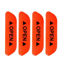 将图片加载到图库查看器,4PCS/Set Car Door Stickers Universal Safety Warning Mark OPEN High Reflective Tape For Auto Accessories Exterior Bike Helmet Door Open Reflective Warning Stickers Auto Open Sign Anti-Collision Safety Reflective Decal