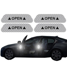 将图片加载到图库查看器,4PCS/Set Car Door Stickers Universal Safety Warning Mark OPEN High Reflective Tape For Auto Accessories Exterior Bike Helmet Door Open Reflective Warning Stickers Auto Open Sign Anti-Collision Safety Reflective Decal