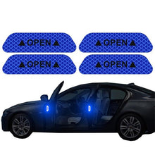 将图片加载到图库查看器,4PCS/Set Car Door Stickers Universal Safety Warning Mark OPEN High Reflective Tape For Auto Accessories Exterior Bike Helmet Door Open Reflective Warning Stickers Auto Open Sign Anti-Collision Safety Reflective Decal
