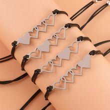 Load image into Gallery viewer, 4pcs/set Charismatic Heart Sisters Card Bracelets Best Friendship Forever Stainless Steel Handmade Mother Daughter Wish Bracelets Set Mommy And Me Heart Charm Relationships Matching Bracelet With Card For Women Sister Mom