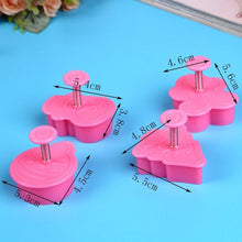 Load image into Gallery viewer, 4Pcs/set Plastic Christmas Christmas Tree Halloween Pumpkin Ghost Theme Cookie Cutter Plunger Fondant Chocolate Mold Halloween Cookie Cutters Thanksgiving Fall Christmas Cookie Cutters Biscuit Mold 3D Mini Fondant Cookie Tools