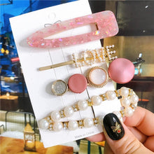 Load image into Gallery viewer, 4pcs/set Women Hair Accessories Jewelry Korean Simulation Pearl Barrette Love Hearts Hair Clips For Girls Pink Hairpins Wedding Hair Accessories for Brides and Bridesmaids