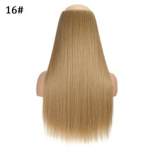 Load image into Gallery viewer, 5 Clip In Hair Extension Heat Resistant Fake Hairpieces Long Wavy Hairstyles Synthetic Clip Golden On Hair Extensions Straight Hair Extensions with Invisible Fish Line Layered Hairpiece