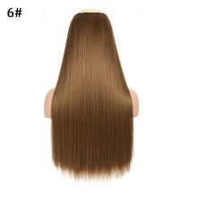 Load image into Gallery viewer, 5 Clip In Hair Extension Heat Resistant Fake Hairpieces Long Wavy Hairstyles Synthetic Clip Golden On Hair Extensions Straight Hair Extensions with Invisible Fish Line Layered Hairpiece