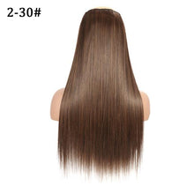 Load image into Gallery viewer, 5 Clip In Hair Extension Heat Resistant Fake Hairpieces Long Wavy Hairstyles Synthetic Clip Golden On Hair Extensions Straight Hair Extensions with Invisible Fish Line Layered Hairpiece