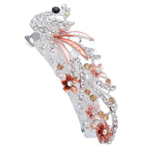 Load image into Gallery viewer, 5 Colors Trendy Peacock Barrettes Crystal Flower Hairpins Headwear For Hair Women Romantic Headdress Wedding Hair Accessories for Brides and Bridesmaids