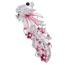 Load image into Gallery viewer, 5 Colors Trendy Peacock Barrettes Crystal Flower Hairpins Headwear For Hair Women Romantic Headdress Wedding Hair Accessories for Brides and Bridesmaids