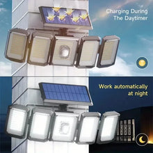 Load image into Gallery viewer, 5 Heads Solar 300 LED Light Outdoor Motion Sensor Waterproof Wide-angle Illumination Wall Lamp