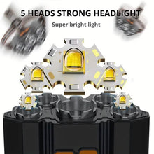 Load image into Gallery viewer, 5 LED Headlamp High Lumens Super Bright Outdoor Headlight