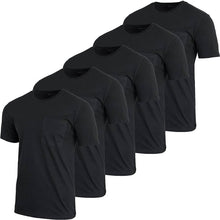 Load image into Gallery viewer, 5-Pack: Men's Cotton Crew Neck Pocket T-Shirts