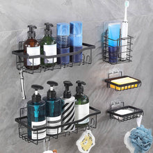 Load image into Gallery viewer, 5-Pack: Shower Caddy Shelves with 18 Inbuilt Hooks