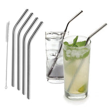 将图片加载到图库查看器,5-Pack: Stainless Steel Bend Or Straight Drinking Straws