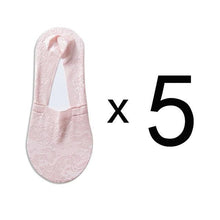Load image into Gallery viewer, 5 Pairs Fashion Women Girls Summer Socks 7 Color Style Lace Flower Short Sock Antiskid Invisible Ankle Socks For Women