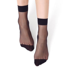 Load image into Gallery viewer, 5 Pairs High Quality Women Velvet Socks Pack Female Summer Thin Silk Transparent Ankle Nylon Socks Set For Women