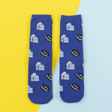 Load image into Gallery viewer, Women's Colorful Cotton Socks Fruits Banana Avocado Lemon Egg Cookie Donuts Food Happy Color Socks