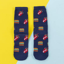 Load image into Gallery viewer, Women's Colorful Cotton Socks Fruits Banana Avocado Lemon Egg Cookie Donuts Food Happy Color Socks