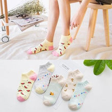 Load image into Gallery viewer, 5 Pairs/Set Women's Cotton Happy Cute Cat Short Socks Print Cartoon Animal Casual Summer Socks Red Heart Funny Ankle Socks Pure Cotton Socks For Men And Women