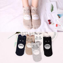 Load image into Gallery viewer, 5 Pairs/Set Women's Cotton Happy Cute Cat Short Socks Print Cartoon Animal Casual Summer Socks Red Heart Funny Ankle Socks Pure Cotton Socks For Men And Women